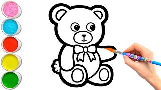 cara menggambar boneka beruang langkah demi langkah menggambar