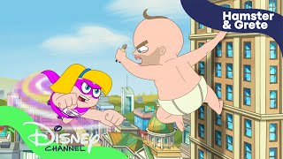 Kæmpe baby | Hamster & Grete | Disney Channel Danmark