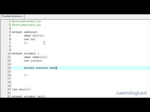 51   Nested Structures in C Programming Language Video Tutorial