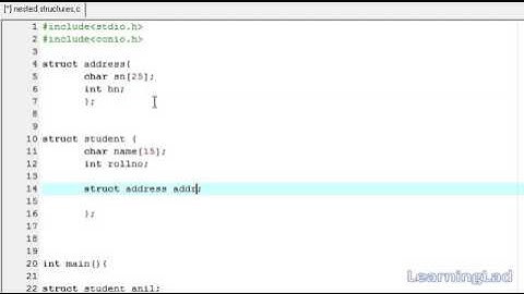 51   Nested Structures in C Programming Language Video Tutorial