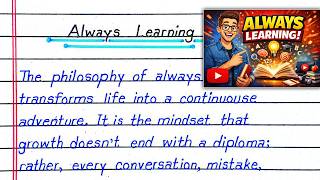 Write An Essay On Always Learning In English Importance Of Lifelong Learning Essay