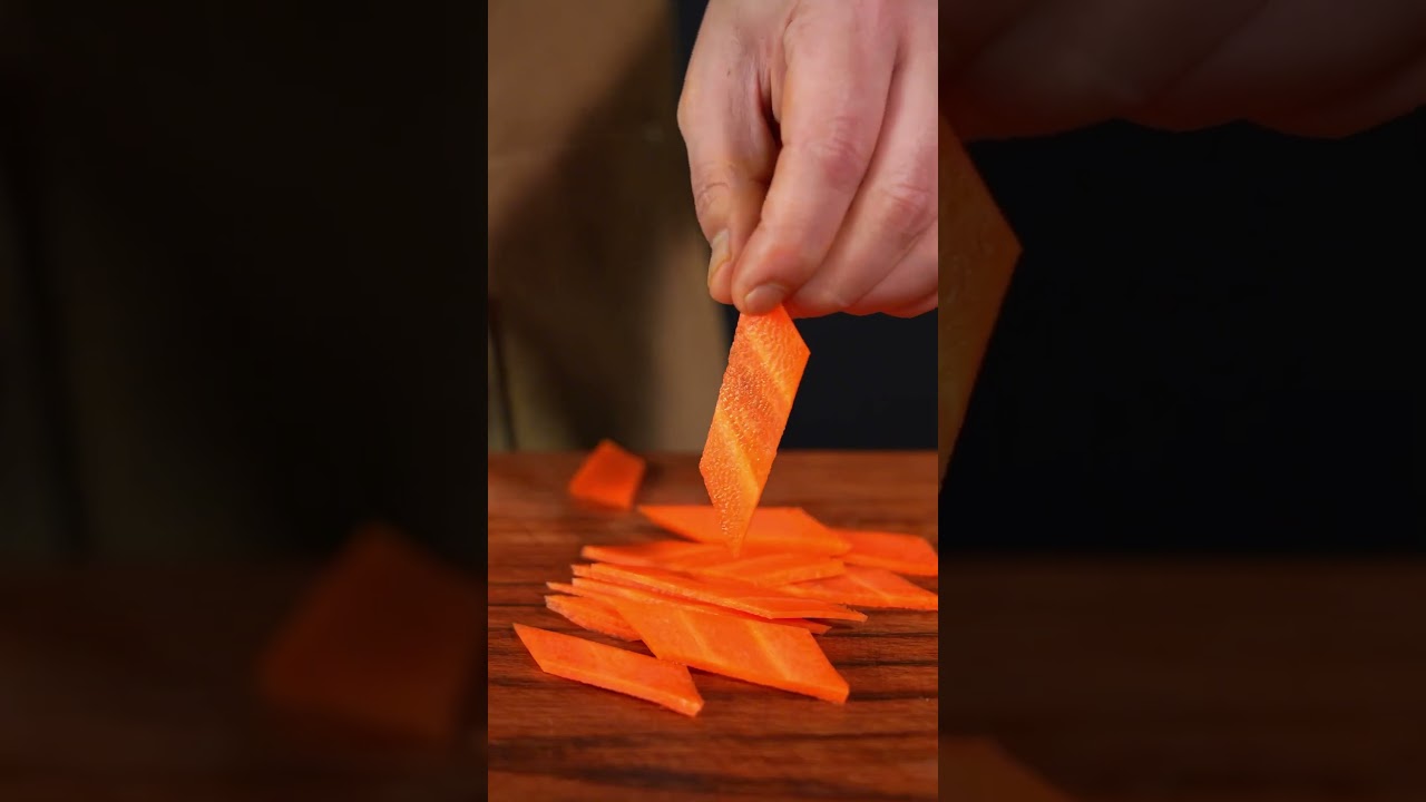 3 Easy Ways to Cut Carrots Like a Pro! 🔪🥕 (Rolling, Diamond, and Julienne Cuts)