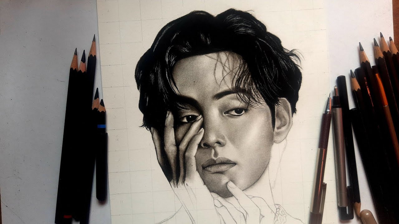 BTS v Kim Taehyung drawing// pencil drawing for beginners part 4 #art # ...