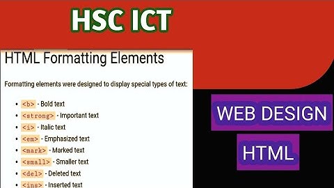 HSC ICT || HTML || WEB DEIGN || big tag,small tag,strong tag,del tag,ins tag,mark tag,em tag