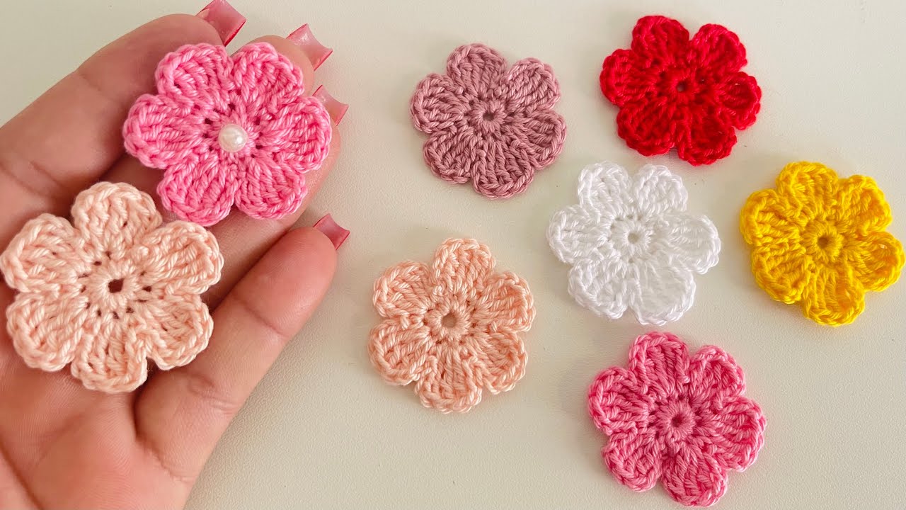 Mine florzinha em crochê ou Margarida fácil e rápida passo a passo