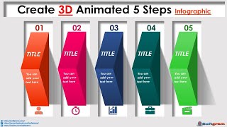 63.Create 3 D Animated 5 Steps Infographic