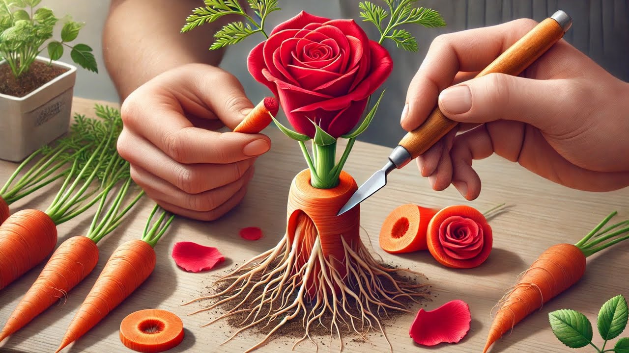 Всего лишь морковь! Роза отращивает 999 корней за ночь