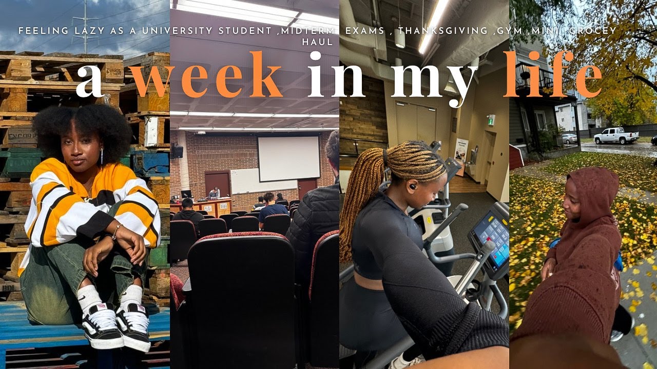 WEEKLY VLOG | getting over feeling lazy , thanks giving ,grocery haul, midterms ,new hair