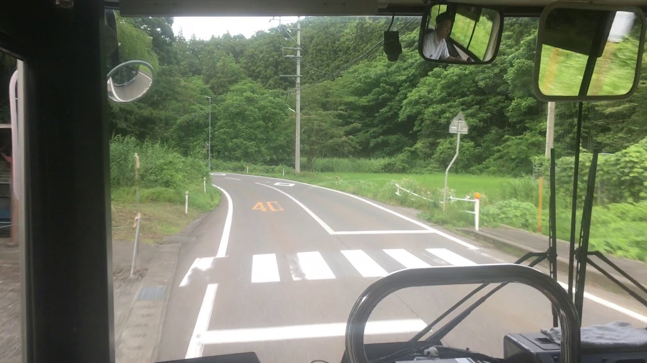 越後交通バス 前面展望 車窓 出雲崎駅前→長岡駅前/ 長岡〜日赤〜出雲崎線 出雲崎駅前1755発(長岡駅前行)