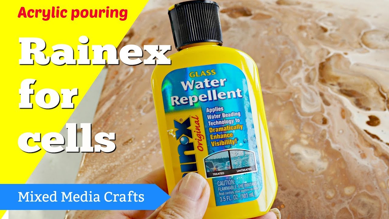 Rain-x for making cells in acrylic pouring - test and review 