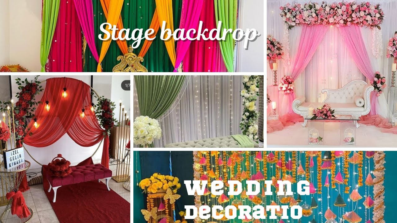 Wedding backdrop | Engagement Backdrop | Wedding stage decoration ideas -  YouTube