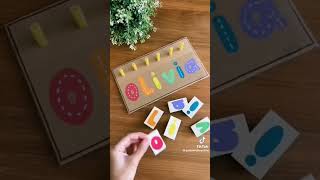 Actividad educativa para niños: aprendiendo a escribir su nombre con colores