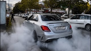 Mercedes C63s AMG Edition 1 - Huge Burnout in Budva