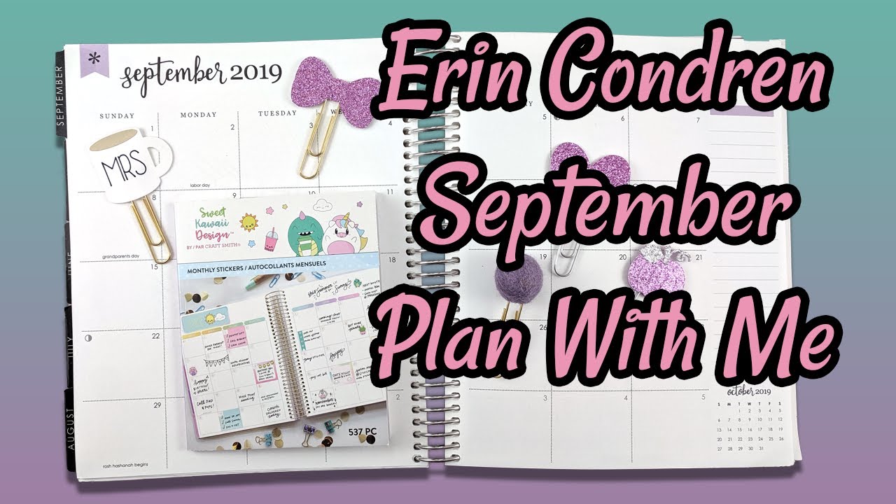 Erin Condren September Monthly Plan with Me - YouTube