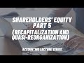 Shareholders' Equity Part 5 (Recapitalization and Quasi-Reorganization)