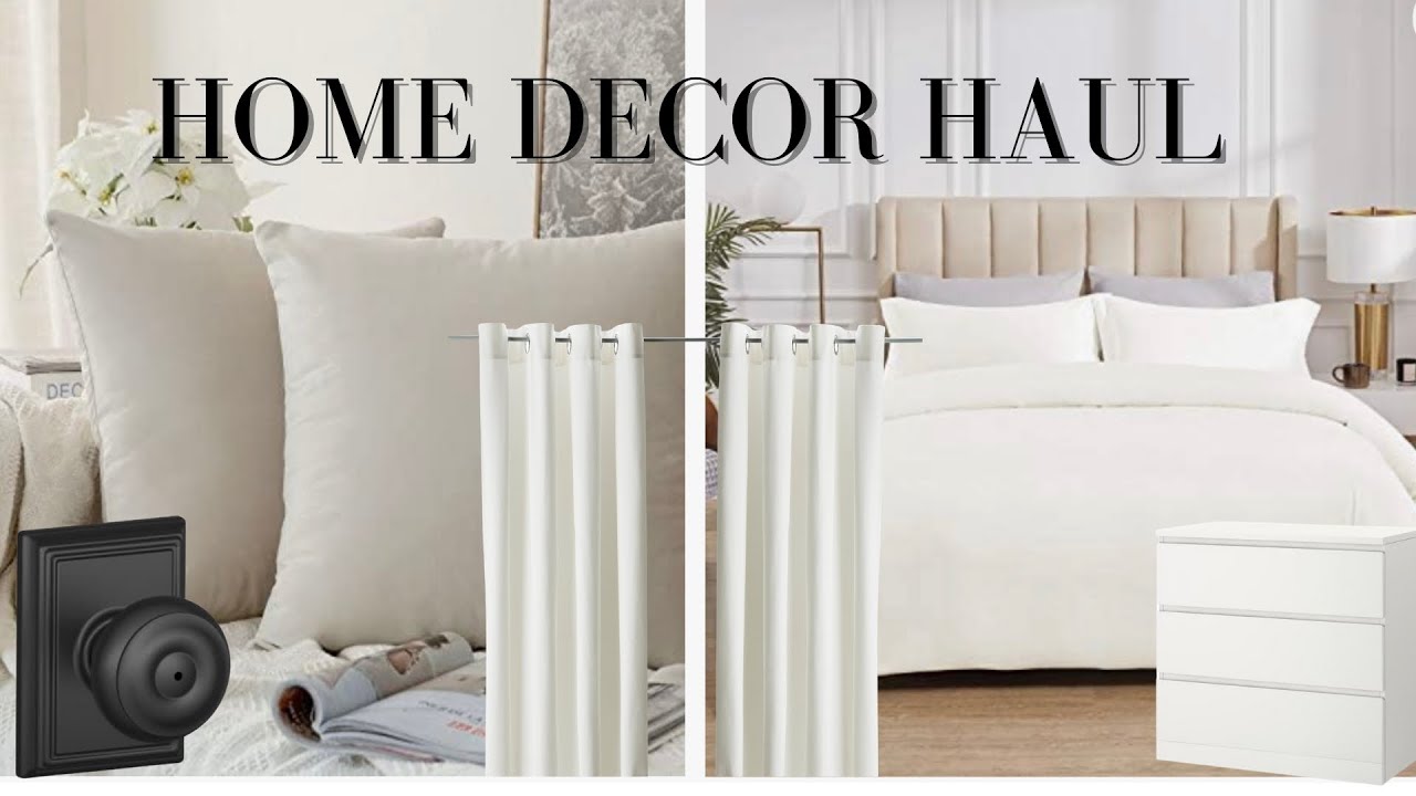 AFFORDABLE home decor haul AMAZON home decor HOMEGOODS + IKEA haul