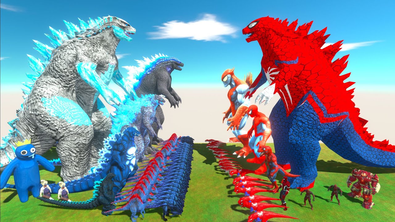 Evolution of Ice Frostbite Godzilla 2014 VS Spider Godzilla of Evolution Size Comparison