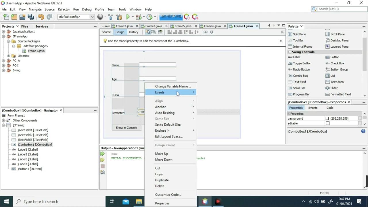 How to create a simple JFrame application in Netbeans - YouTube