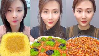Yellow Crumb Bowl with Colorful Roe Garden Plate and Savory Seafood Dish
