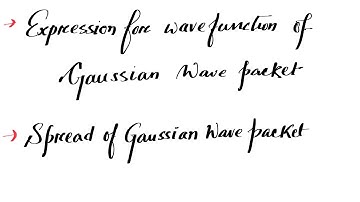 Wave function of Gaussian Wave Packet and Spread of Gaussian Wave Packet