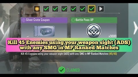 Kill 45 Enemies using your weapon sight (ADS) with any SMG in MP Ranked Matches