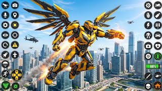 Flying Robot Transformation Car Gameplay Powerful Weapon Unlock Robot Fight Game...