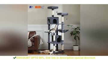 Multi-Level Cat Tree with Scratching Posts, Cozy Condo, Hammock, Large Cat Tower for Indoor Cats, Ca