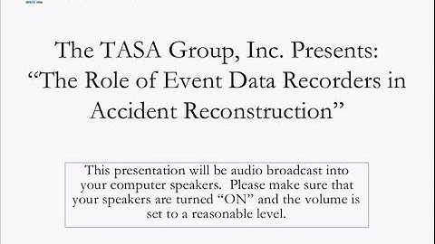 The Role of Event Data Recorders in Accident Reconstruction