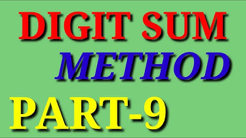 Application of digit sum method part-9 || sri pragna