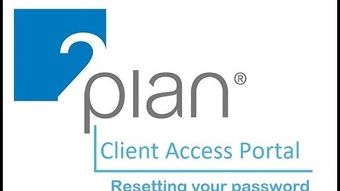 How to reset your 2plan Client Portal Password