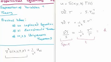 Differential Equations 24 : Introduction to Separation of Variables