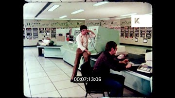 1970s, 1980s UK, Supercomputer at Oil Refinery, Control Room, 16mm