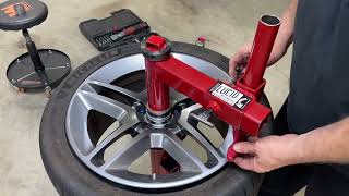 Fixing a flat tire with a Harbor Freight Tire Changer & Lucid Adapter