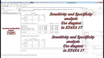 Sensitivity and Specificity analysis Use diagtest in STATA 17
