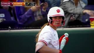Clemson softball's Valerie Cagle hits home run vs. South Carolina