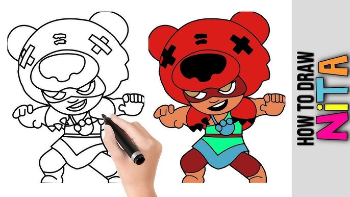 How To Draw Nita Bear Brawl Stars Nita Bear Animation Brawl Stars Tutorial Best Brawlers Youtube - colorir nita brawl stars