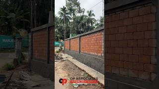 Soil solid laterite interlocking bricks compound wall after border plastering#interlockingbrick #eco