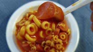 Eat Canned Spaghettios With Chopped Hot Dogs Youtube