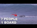 7 PEOPLE SURF 50 FOOT PARTY WAVE!! (Jamie O&#39;brien, Brad Domke, Beefs TV)