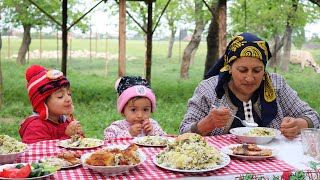 I cooked Pakhla Plov with my grandchildren