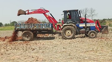 JCB 3dx Backhole loading mud in Swaraj tractor video Part-07 || JCB LOADING VIDEO || SRIKANTH SSLC