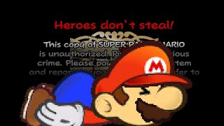 Super Paper Mario Anti-Piracy Screen