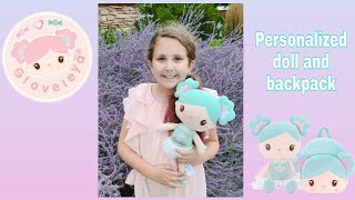 Personalized doll and backpack from Gloveleya