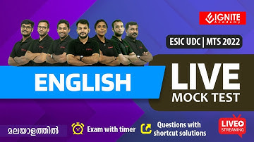 Live Mock (English) : ESIC UDC|MTS 2022