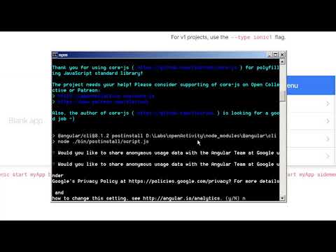 #3 Developing a mobile application with Ionic 4 - Create Ionic project