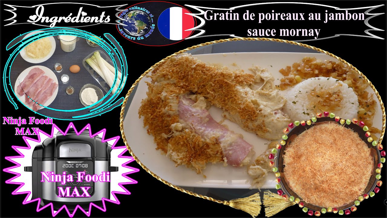 Recette pour NINJA FOODI MAX Gratin de poireaux au jambon sauce mornay YouTube