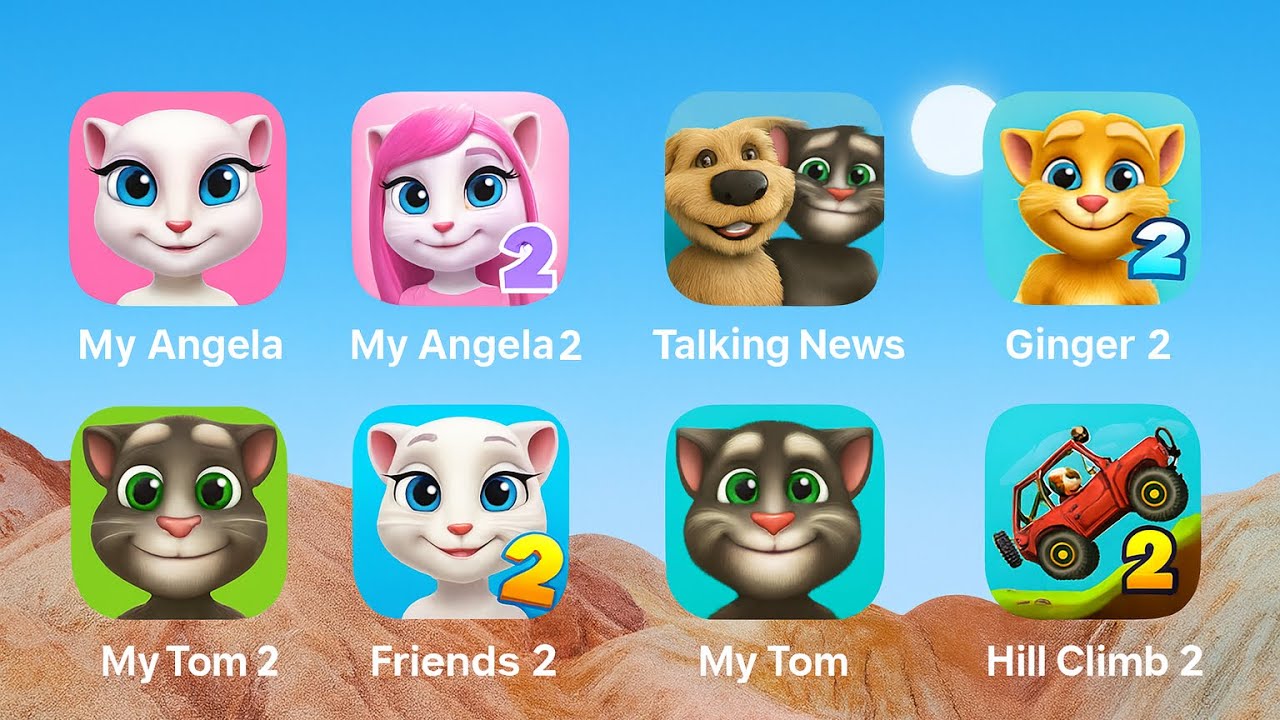 Talking Tom Finds 2,Angela,Scary Anna,Duddu,Zombie Tsunami,Tom Can Dy Run,Talking Tom Cat 2025