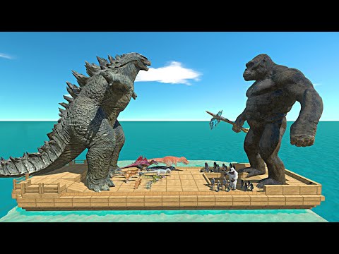 War on Ship | Dinosaurs vs Mutant Primates, Godzilla vs King Kong - Animal Revolt Battle Simulator