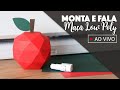 Monta e Fala - Caixa Maçã Low Poly e Vinco Meio Corte