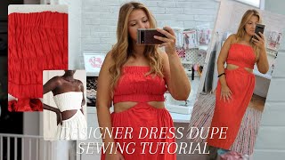 Making a designer dress dupe! Drafting a pattern, shirring detail and sewing tutorial by Gina Seams 1,616 views 1 year ago 12 minutes, 31 seconds